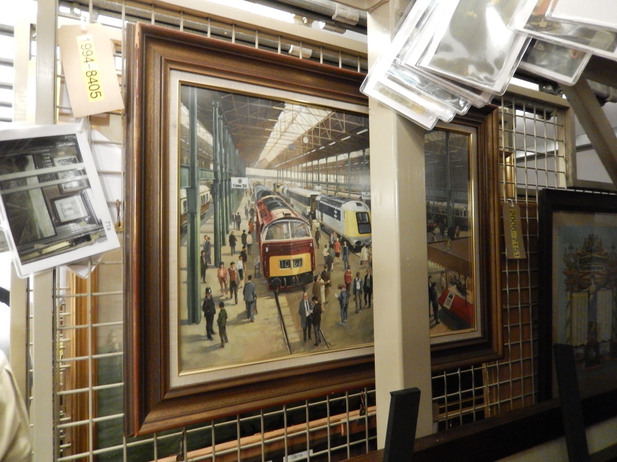 The painting vault has a lot of paintings which used to be hung on trains or in stations